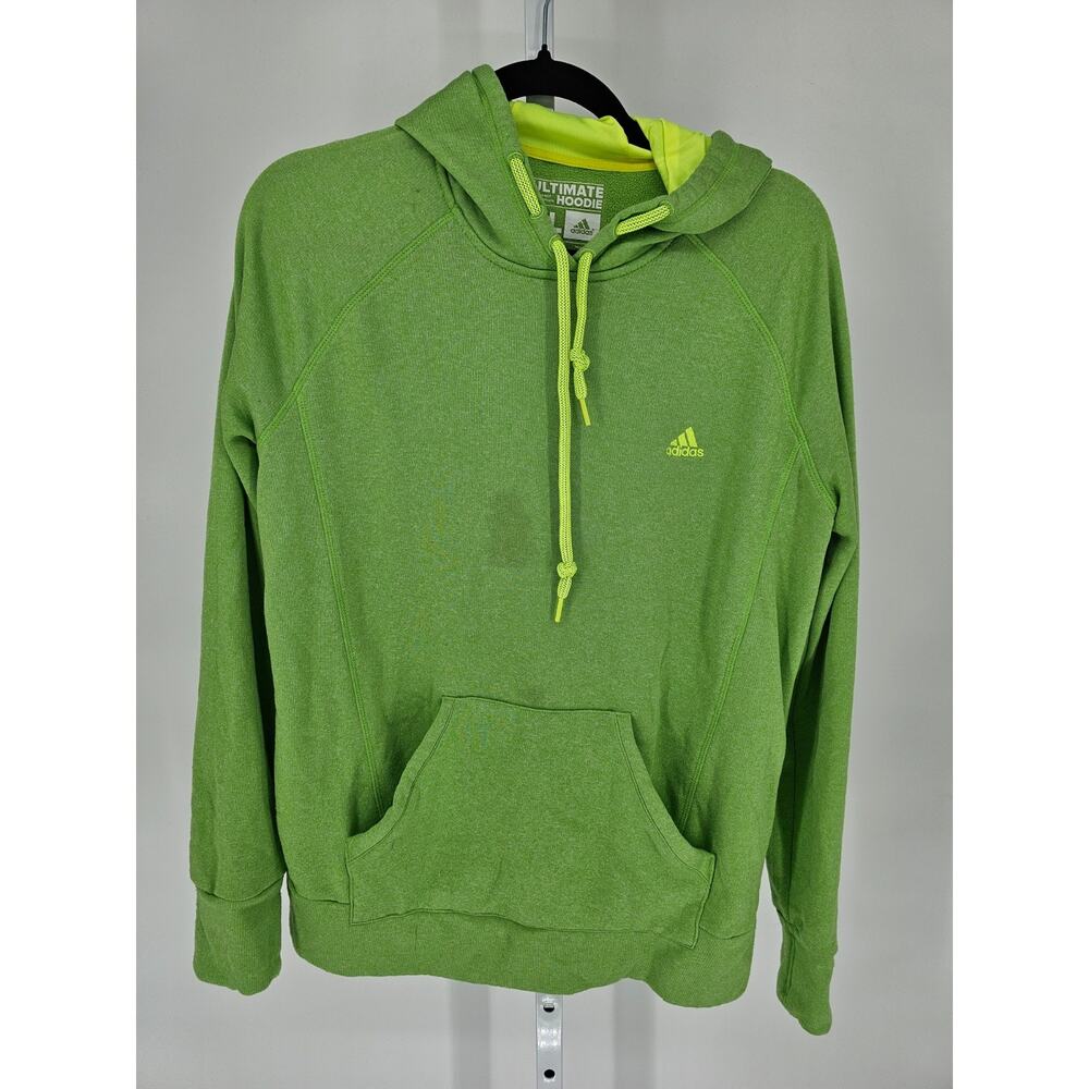 Adidas Mens Sz XL Pullover Ultimate Hoodie Lime Green Athletic